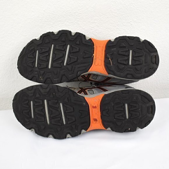 Asics Gel Venture 8 Men's Size 9 1/2 Color Grey/Orange Gently Used has flaws - Picture 7 of 10